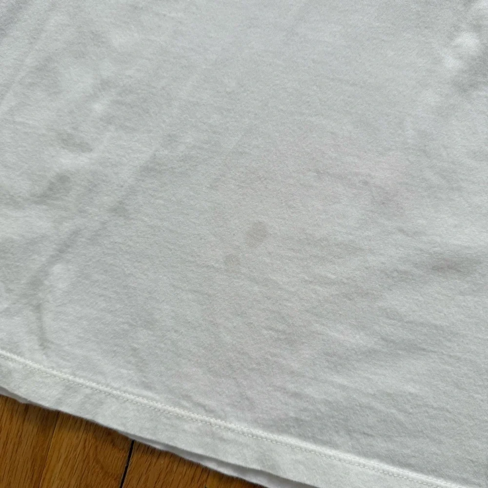 LOUD APPAREL Organic Cotton Girls White Puff Sleeve “Oopsie Daisy” Dress Size 14